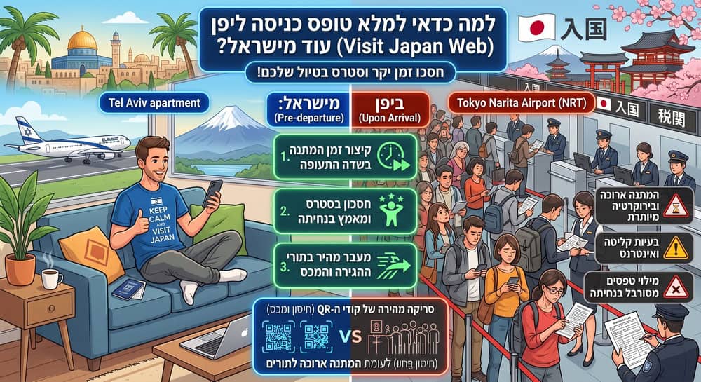 למה מומלץ למלא טופס כניסה ליפן עוד מישראל ולא לחכות לנחיתה?