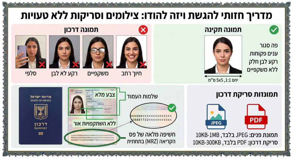 מדריך חזותי להגשת בקשה לויזה להודו